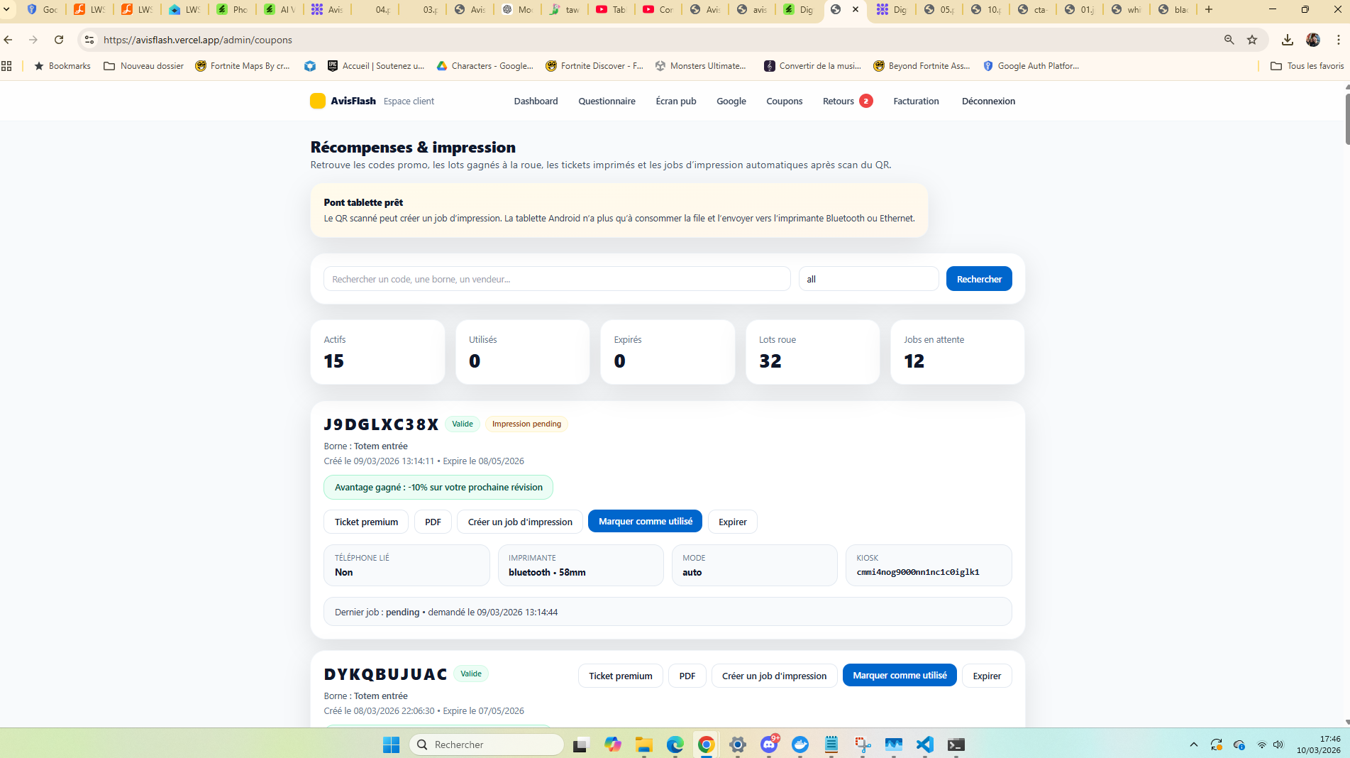 Capture administration Avis Flash 2